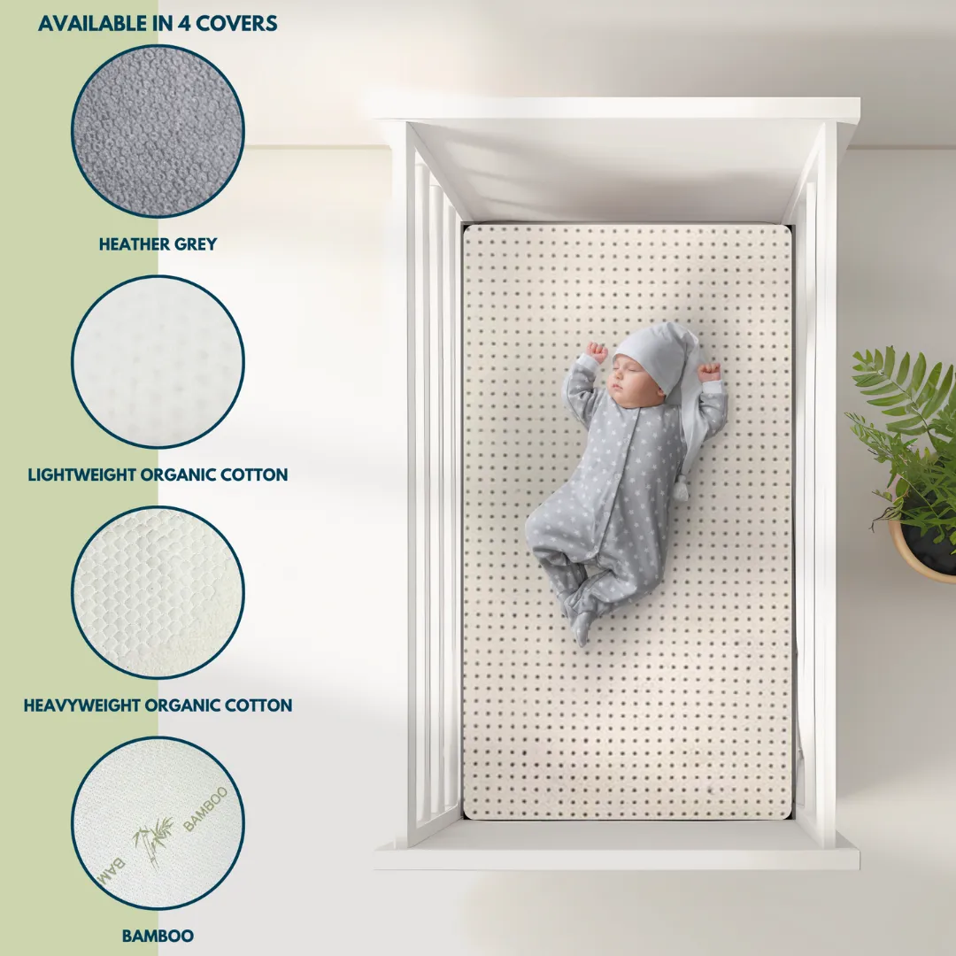 3” Inch Organic Latex Crib Mattress Topper for Baby with Australian Wool Cover [GOLS CERTIFIED]