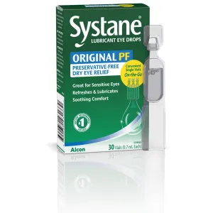 Alcon Systane Preservative Free Lubricant Eye Drops Vials 30ct