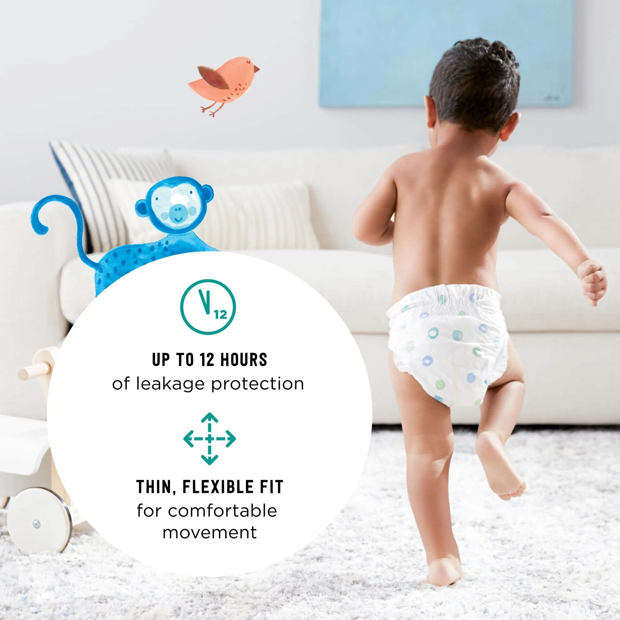 Amazon Brand - Mama Bear Gentle Touch Diapers, Hypoallergenic, Size 4, 148 Count, 4 Packs of 37