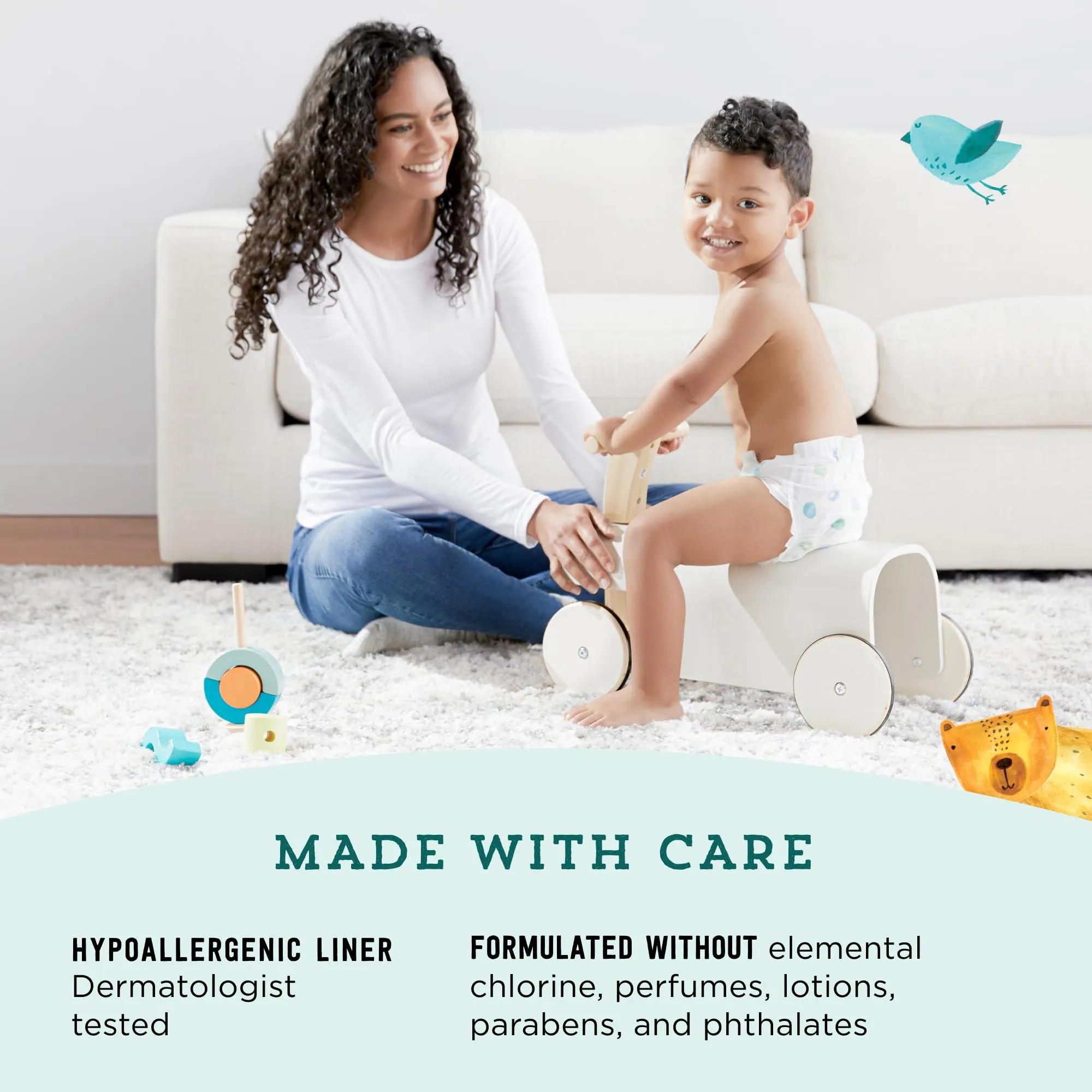 Amazon Brand - Mama Bear Gentle Touch Diapers, Hypoallergenic, Size 4, 148 Count, 4 Packs of 37