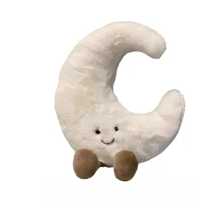 Anyhouz Plush Pillow Moon Shape with Legs Stuffed Soft Pillow Seat Cushion Room Decor