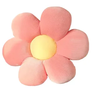 Anyhouz Plush Pillow Pink Flower Shape Stuffed Soft Pillow Seat Cushion Room Decor 30-35cm