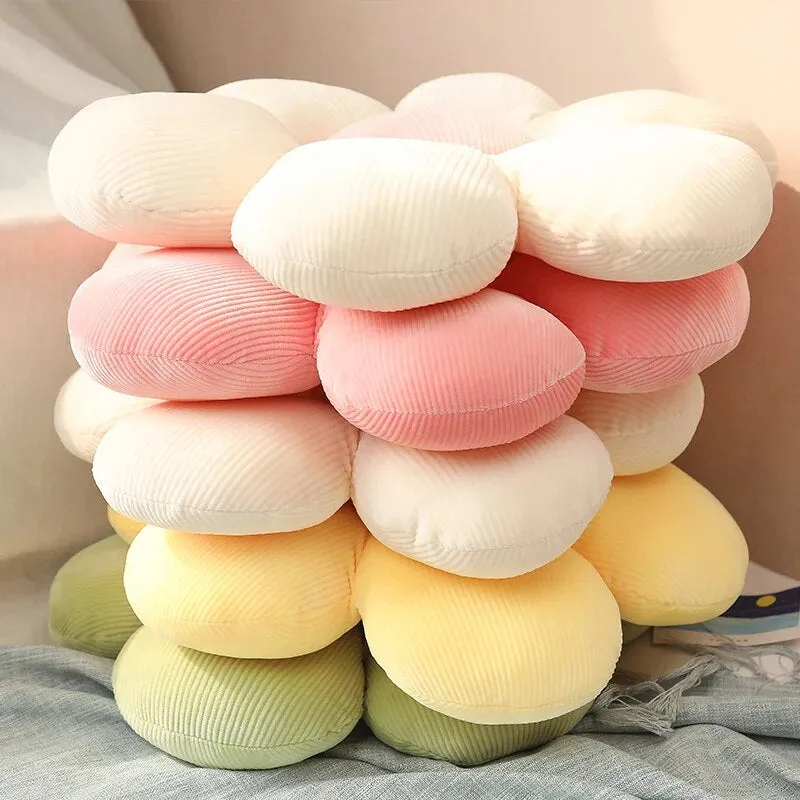 Anyhouz Plush Pillow Yellow Flower Shape Stuffed Soft Pillow Seat Cushion Room Decor 30-35cm