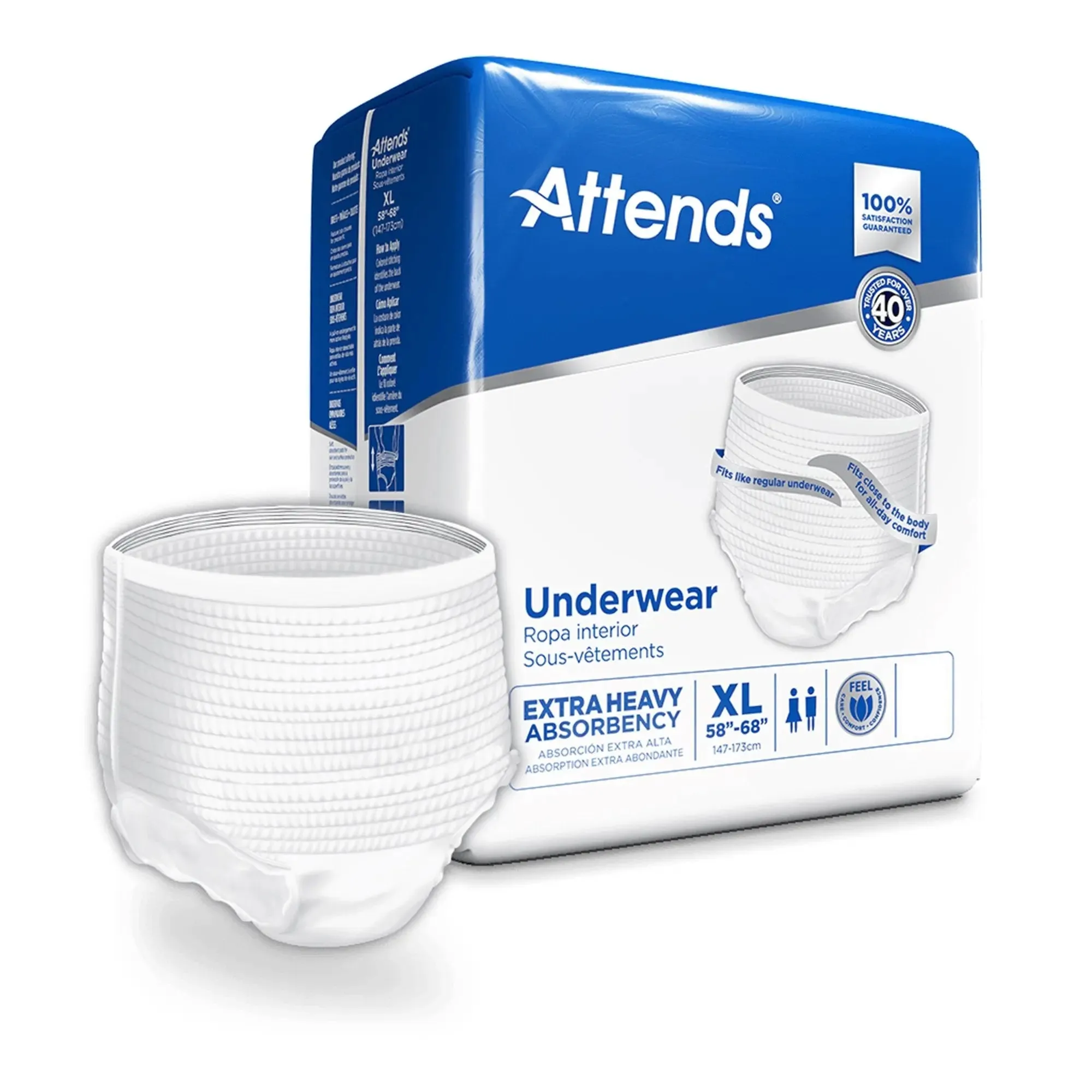 Attends® Care Adult Moderate Absorbent Underwear, X-Large, White