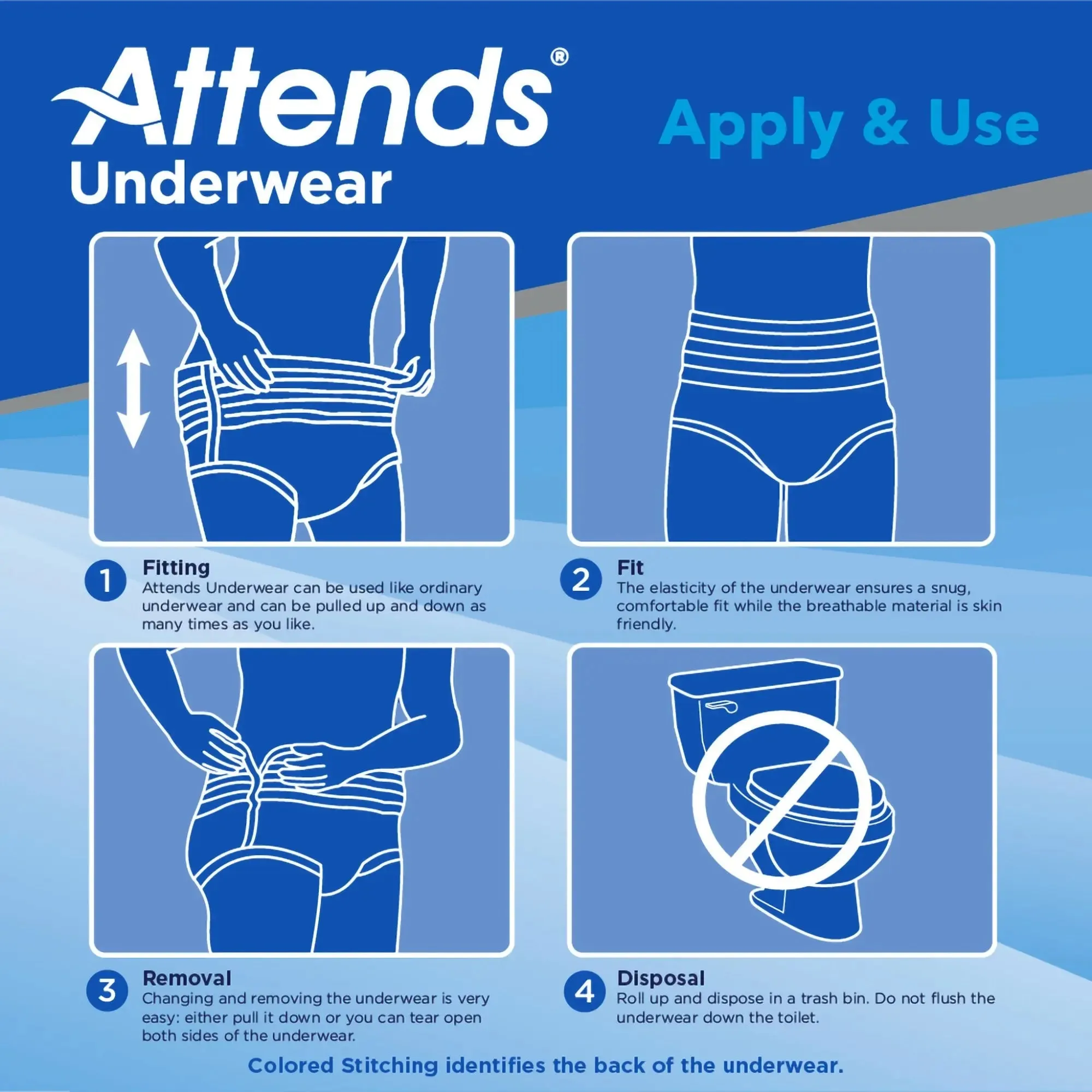Attends® Care Adult Moderate Absorbent Underwear, X-Large, White