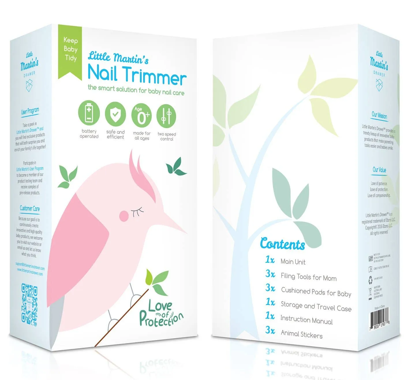 Baby Electric Nail Trimmer with Light - Blue