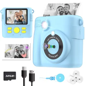 Byserten ABS-681 Kids Camera Instant Print, Toy Cameras for Boys & Girls Age 6-12 Birthday Gifts, Blue