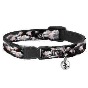 Cat Collar Breakaway - Flying Pigs Black White Pink