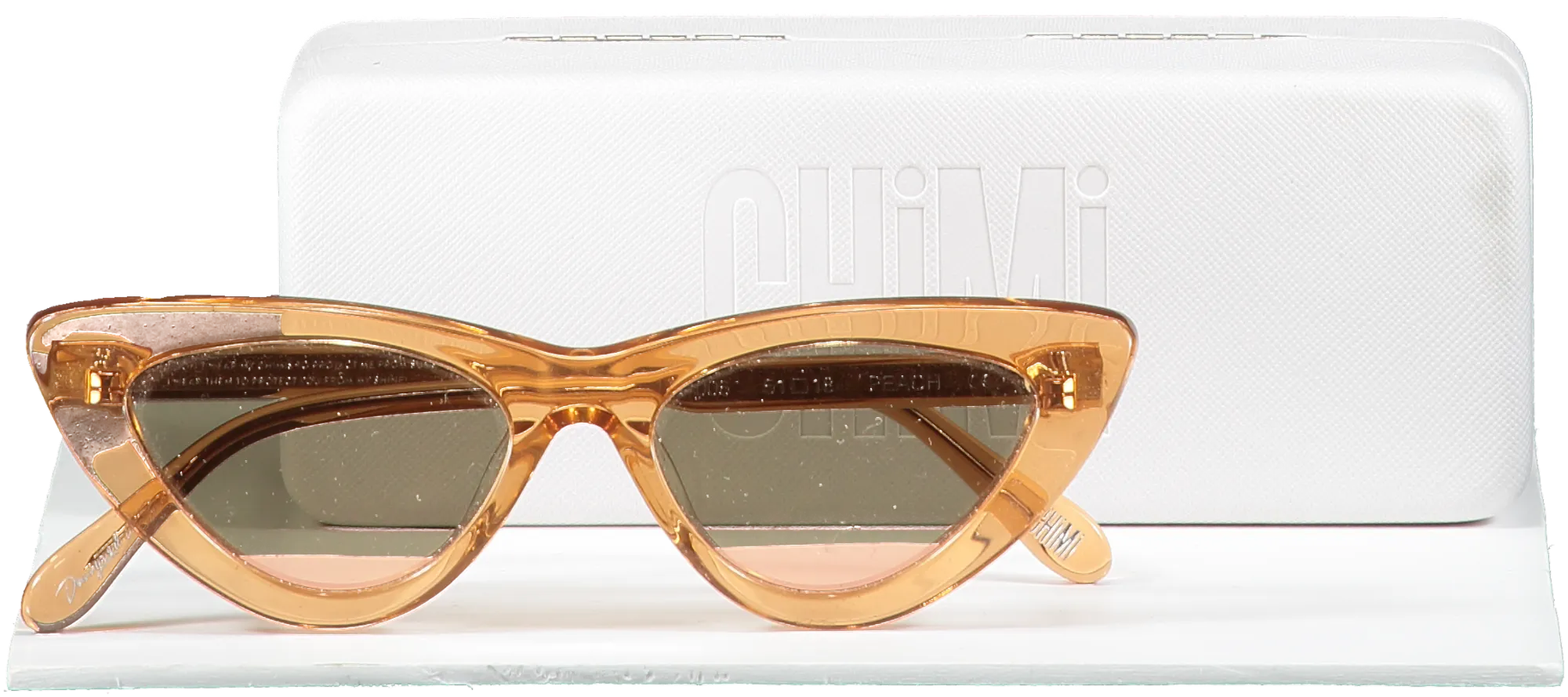 Chimi Brown Cat Eye Sunglasses Peach  in case
