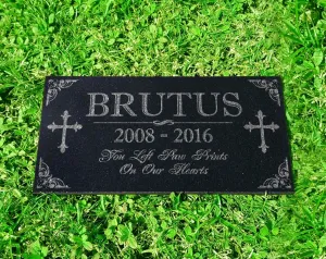 Cross with Quote | Memorial Stone - Custom Engraved Black Granite Outdoor Waterproof