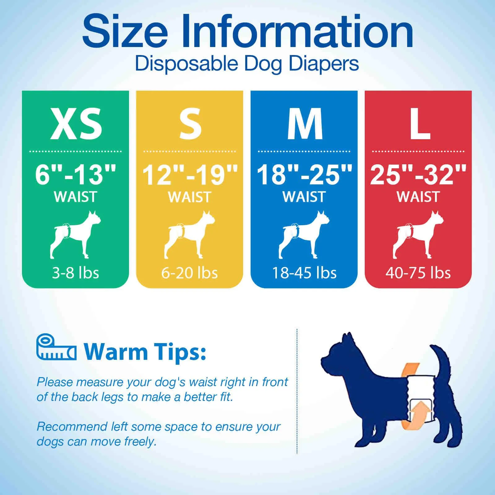 Disposable Male Dog Diapers, 12 Pcs/ Pack