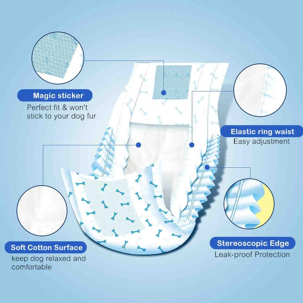Disposable Male Dog Diapers, 12 Pcs/ Pack