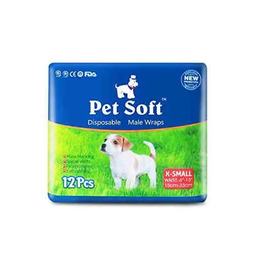 Disposable Male Dog Diapers, 12 Pcs/ Pack