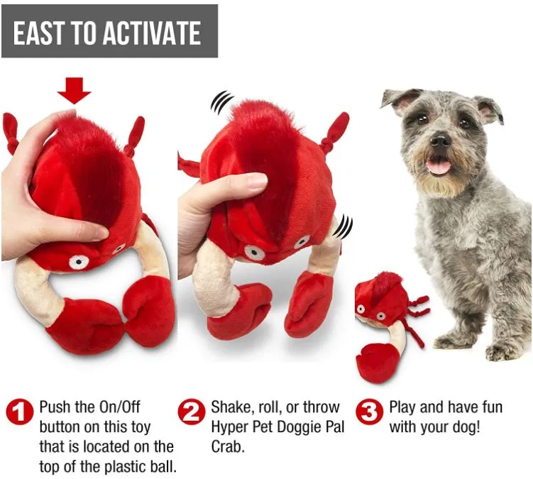 Doggie Pal Crab Vibrating Dog Toy by Hyper Pet