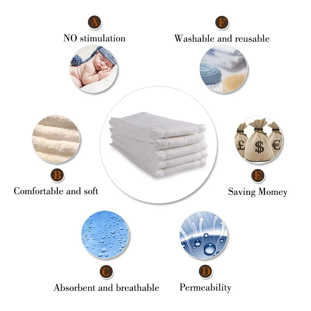 Fasoar: 100% Unbleached Premium Cotton Pre-Fold Baby Cloth Diapers