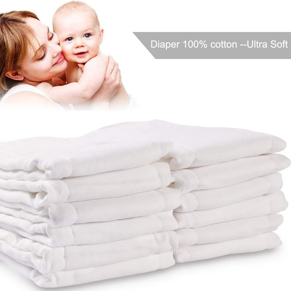 Fasoar: 100% Unbleached Premium Cotton Pre-Fold Baby Cloth Diapers