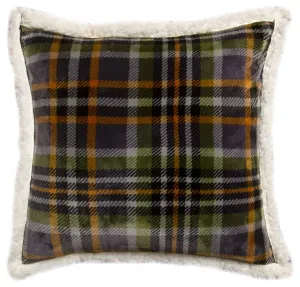 Gray Plaid Plush Pillow