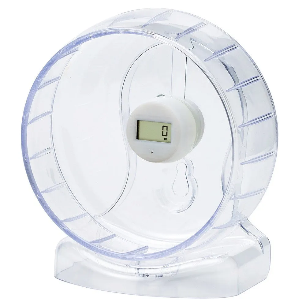 Marukan Clean & Clear Hamster Wheel With Running Meter (15cm)