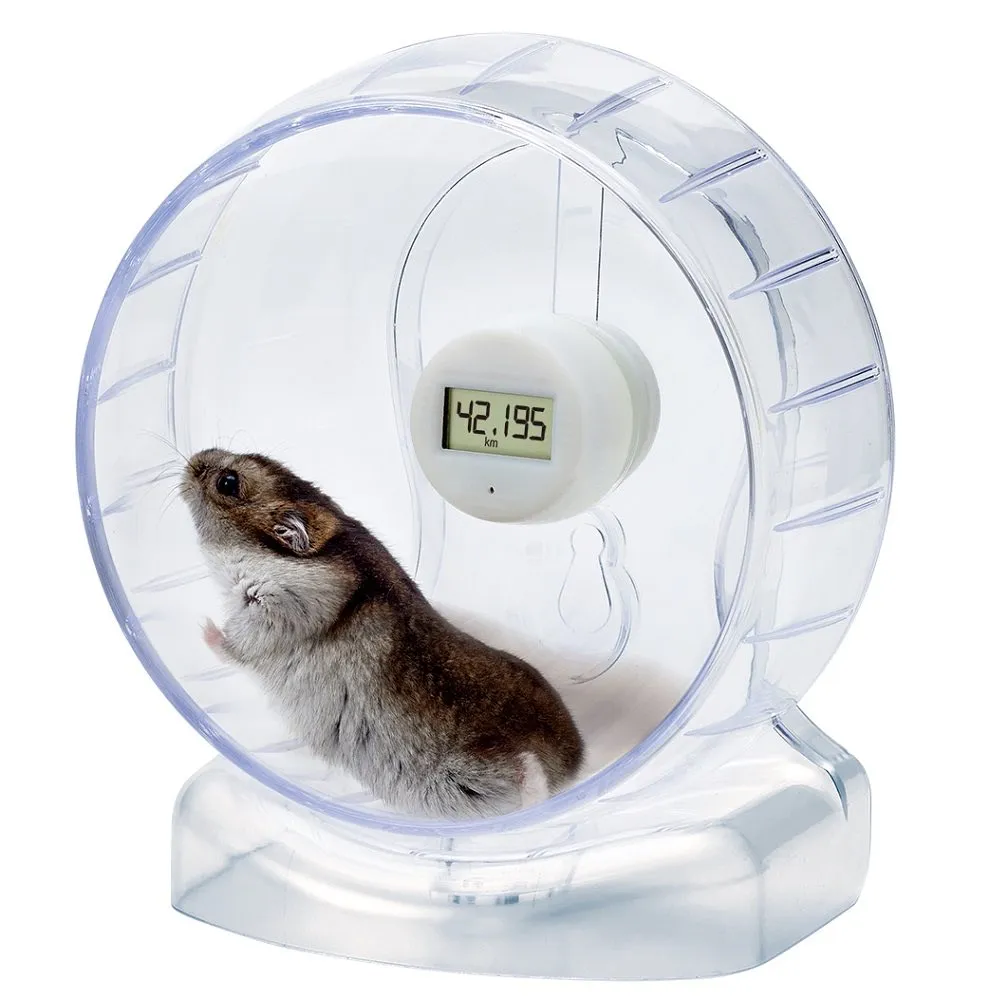 Marukan Clean & Clear Hamster Wheel With Running Meter (15cm)