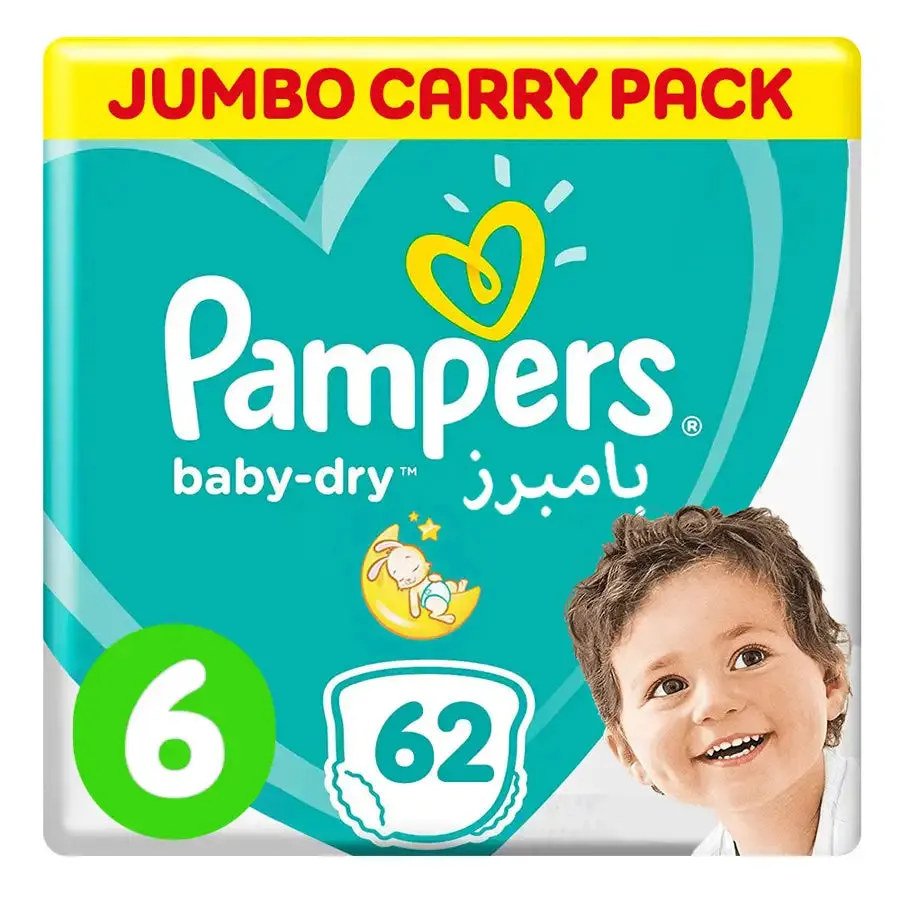 Pampers Baby Dry Diaper Size 6 - 62's (Jumbo Carry Packs)