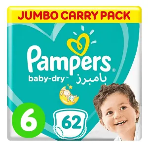 Pampers Baby Dry Diaper Size 6 - 62's (Jumbo Carry Packs)