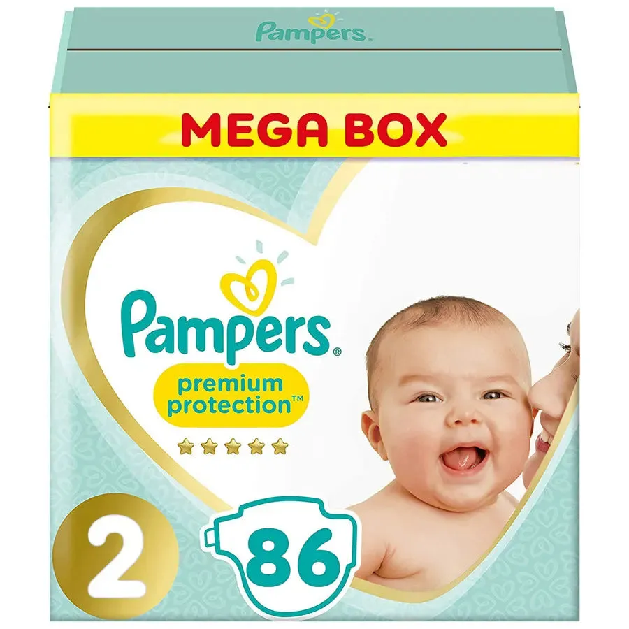 Pampers Premium Protection Diapers Size 2 - 86's (Mega Box)