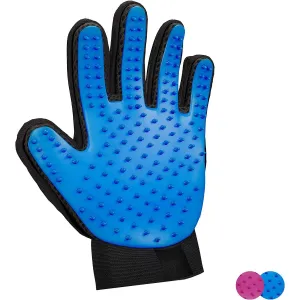 Pet Hair Remover Dog Grooming Glove Cat Brush Fur Removal Groomer Supplies for Short Haired Cats Puppy Dogs Horses Rabbits Massager Silicon Deshedding Mitt Efficient Gift (Blue 2 Pack)