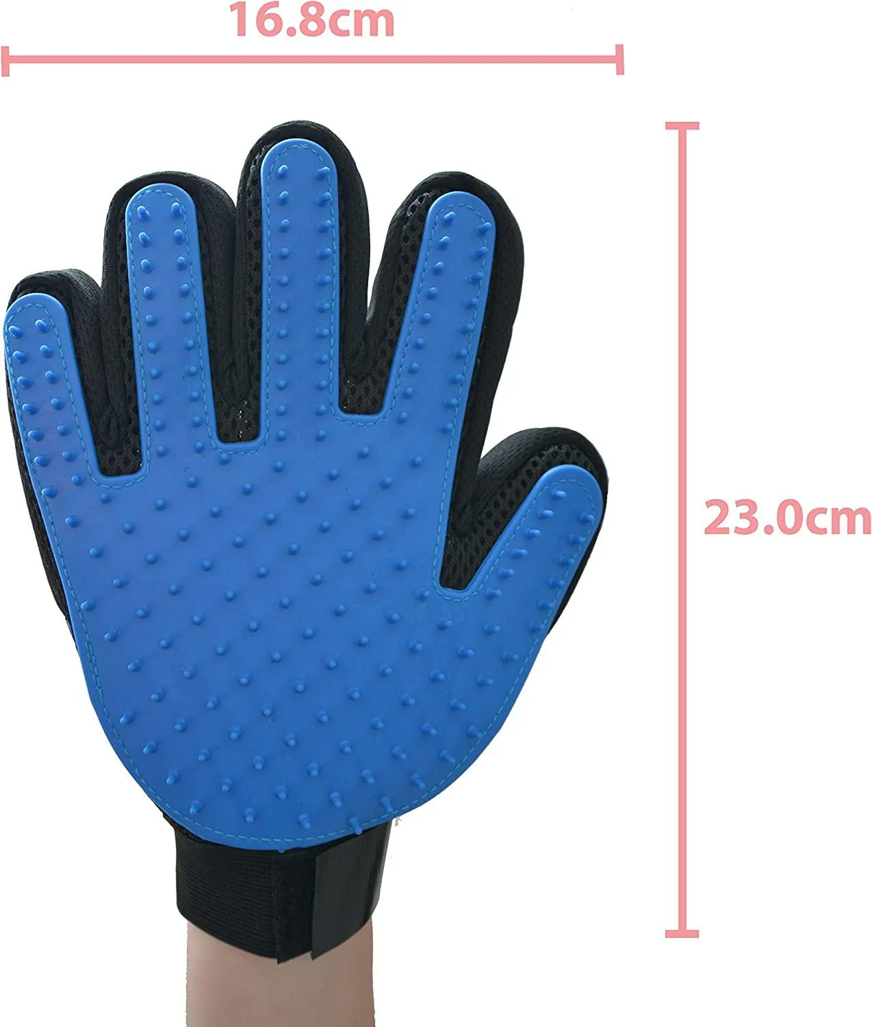 Pet Hair Remover Dog Grooming Glove Cat Brush Fur Removal Groomer Supplies for Short Haired Cats Puppy Dogs Horses Rabbits Massager Silicon Deshedding Mitt Efficient Gift (Blue 2 Pack)