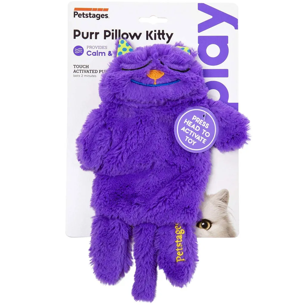 Petstages Purr Pillow Kitty Plush Cat Toy, Violet