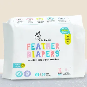 R for Rabbit Feather Diaper Pants- S (5-9 kg)