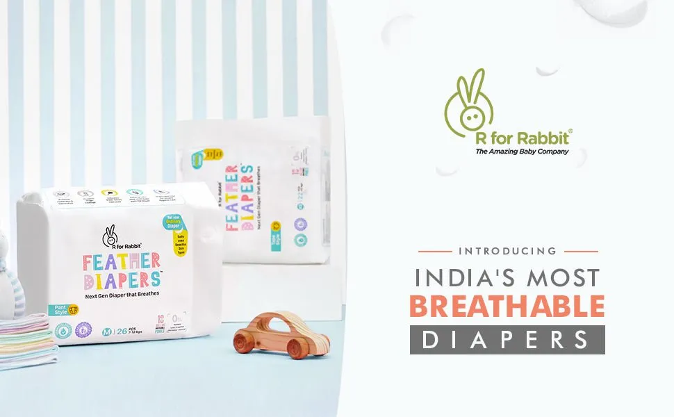 R for Rabbit Feather Diaper Pants- S (5-9 kg)