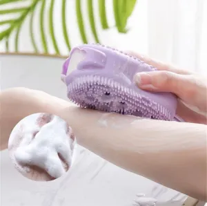 Silicone Bubble Bath Brush, Double Sided Soft Deep Cleaning Bubble Brush, Fast Foaming Full Body Spa Baby Showar Brush
