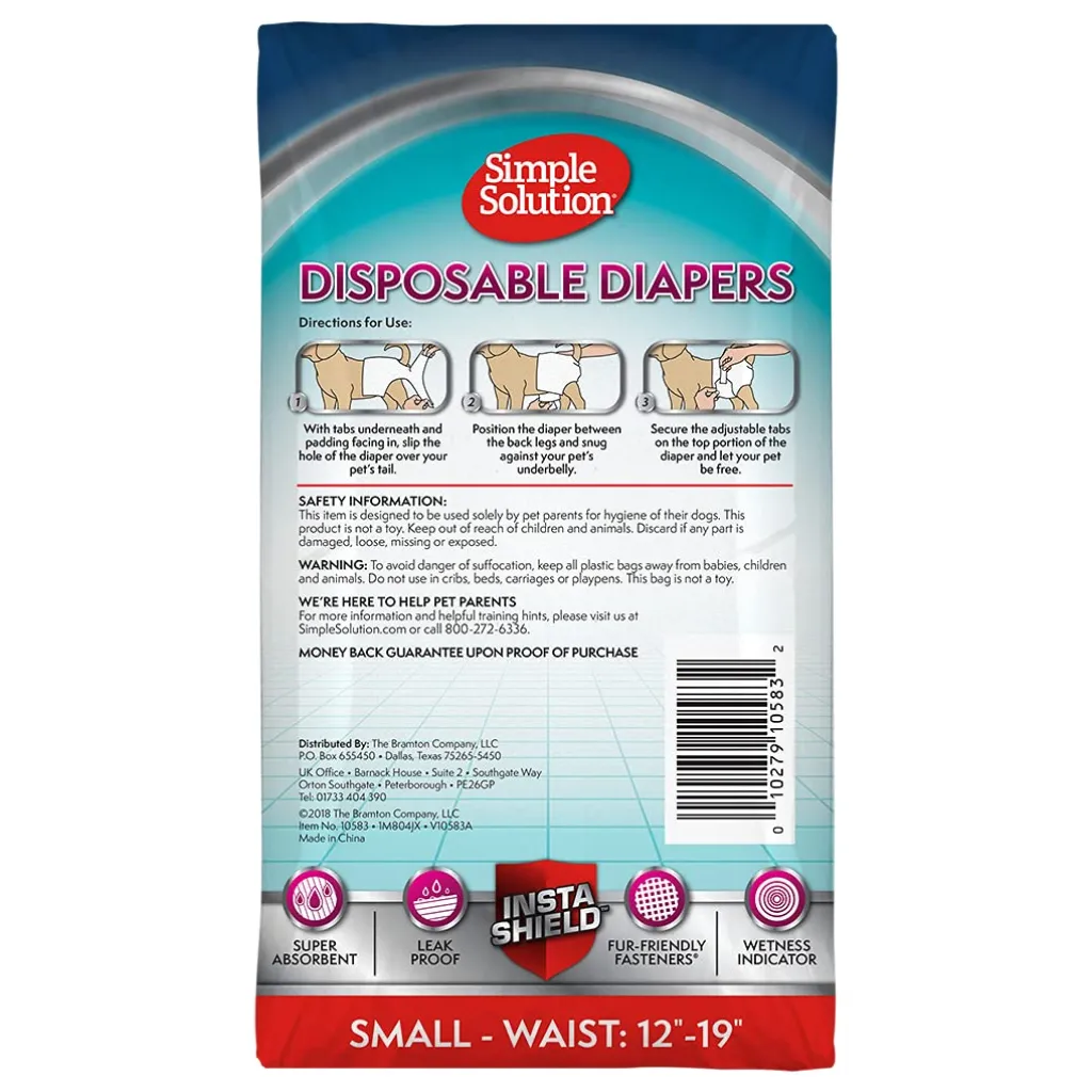 Simple Solution Disposable Female Dog Diapers (12 pack)