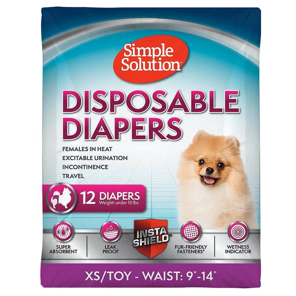 Simple Solution Disposable Female Dog Diapers (12 pack)