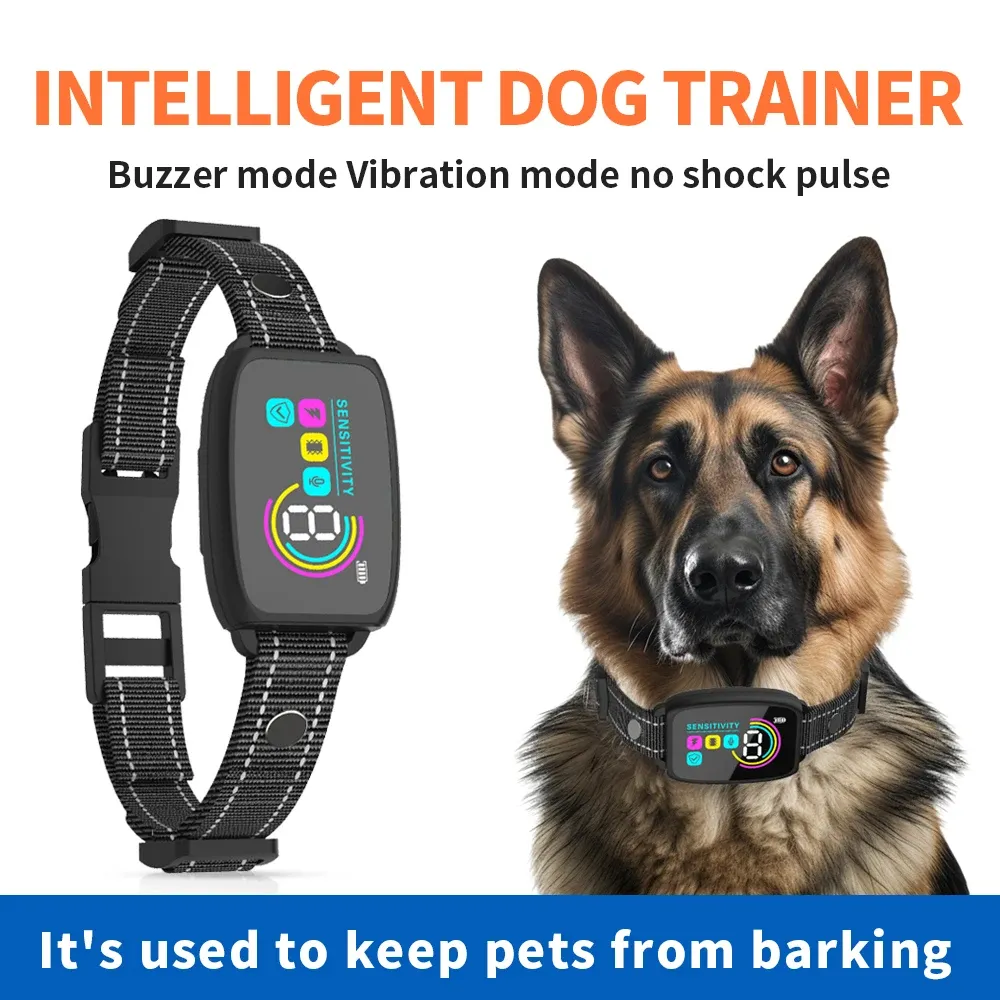 Smart Automatic Anti-Barking Dog Collar - Rechargeable, Waterproof, with HD Digital Display