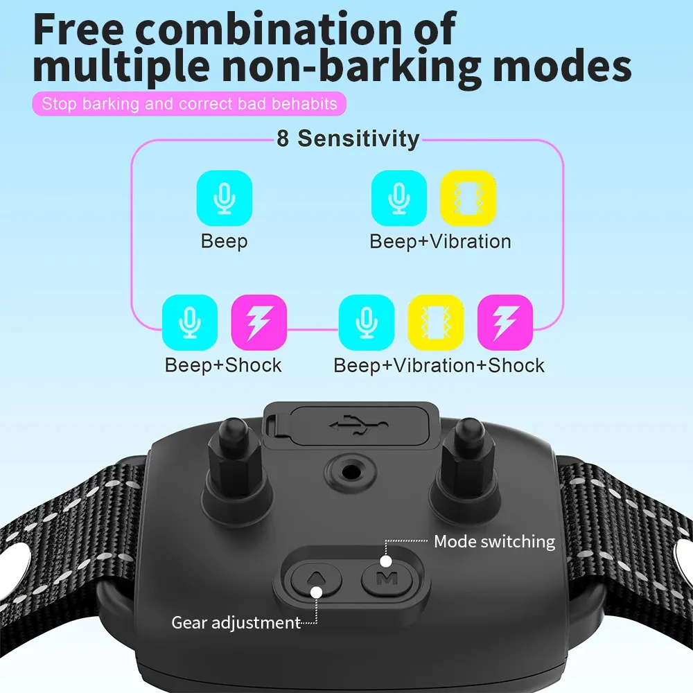 Smart Automatic Anti-Barking Dog Collar - Rechargeable, Waterproof, with HD Digital Display