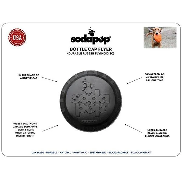 SODAPUP - Magnum Bottle Top Flyer Ultra Durable Rubber Retrieving Frisbee