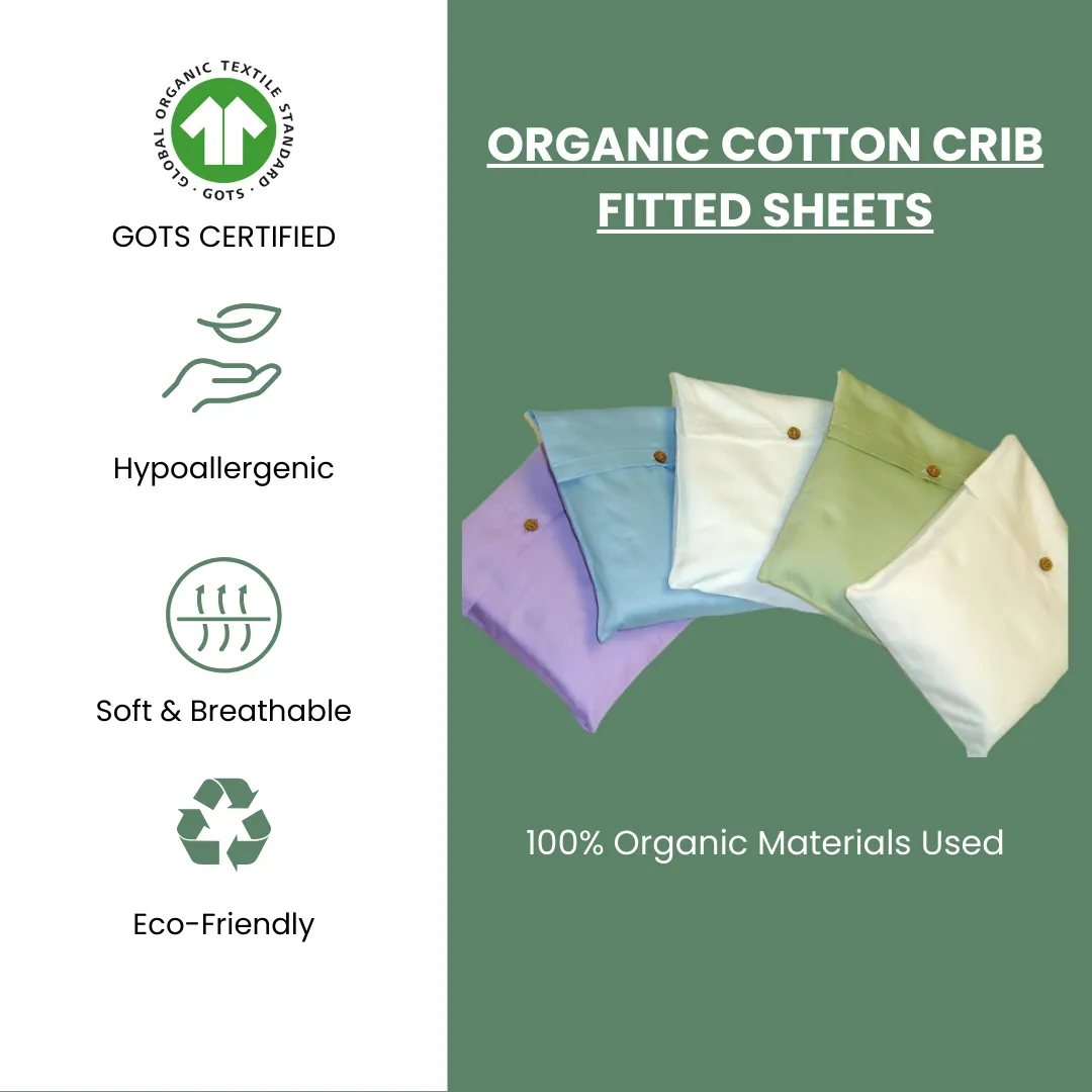 Standard Crib Fitted Sheet [GOTS Certified] [Different Colors Available]