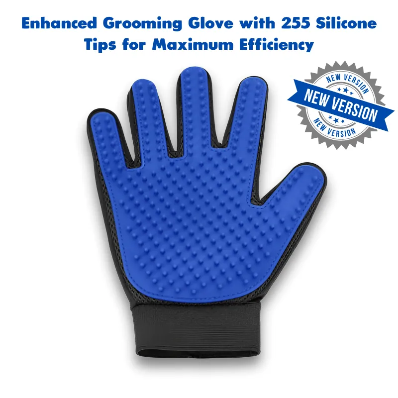 Upgraded Pet Grooming Gloves with Enhanced Silicone Tips