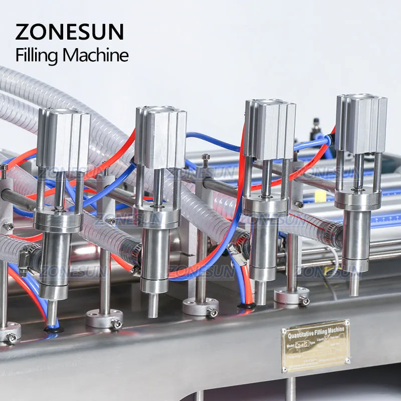 ZONESUN 4 Head Pneumatic Liquid Filling Machine For Hand Sanitizer Soap Alcohol