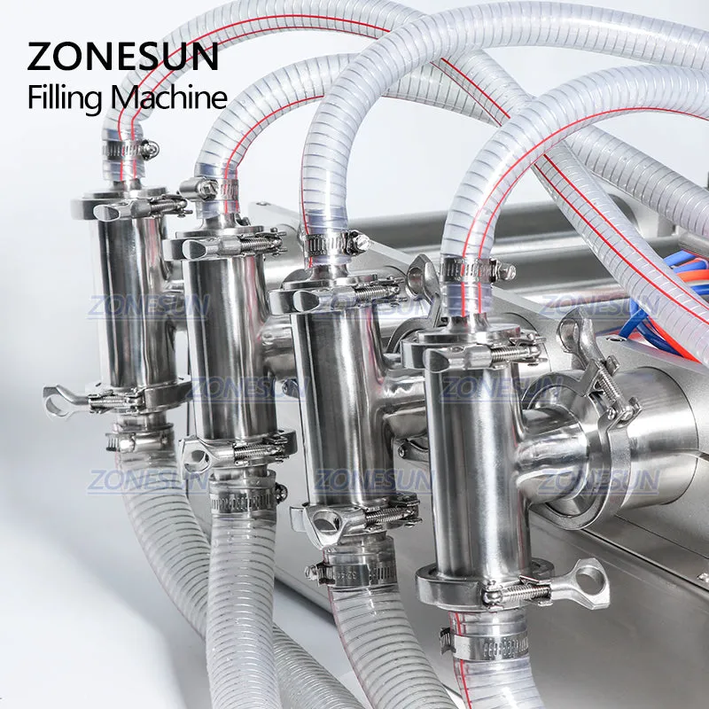 ZONESUN 4 Head Pneumatic Liquid Filling Machine For Hand Sanitizer Soap Alcohol