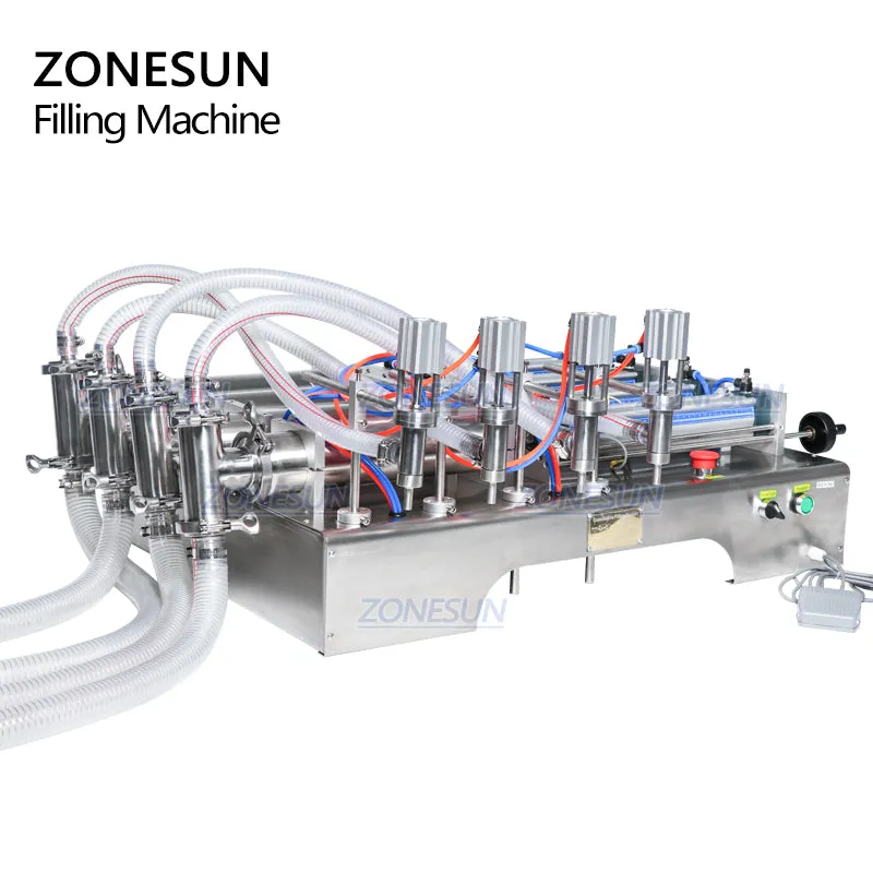ZONESUN 4 Head Pneumatic Liquid Filling Machine For Hand Sanitizer Soap Alcohol