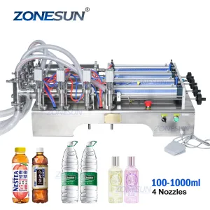 ZONESUN 4 Head Pneumatic Liquid Filling Machine For Hand Sanitizer Soap Alcohol