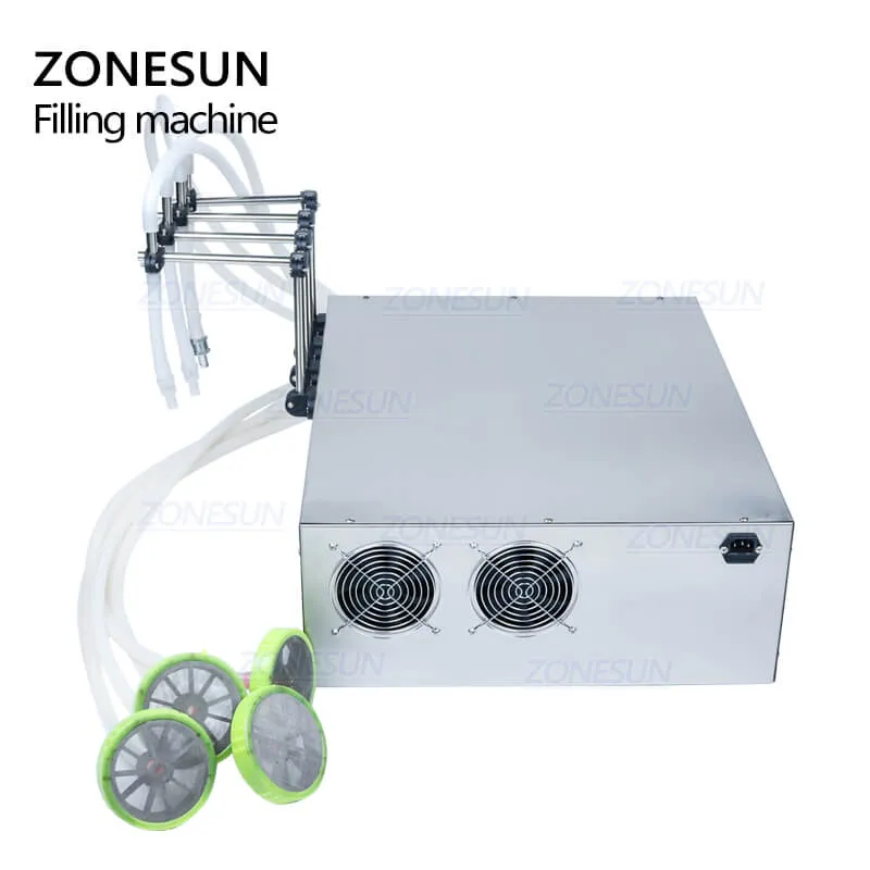 ZONESUN 4 Nozzles Liquid Bottle Filling Machine For Laundry Cooking Oil Water Juice Milk