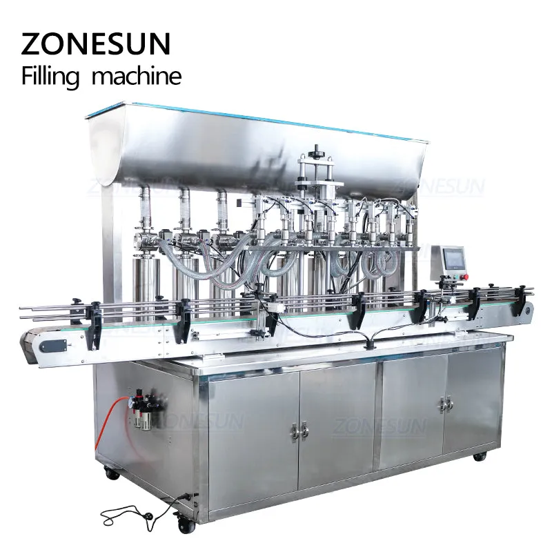 ZONESUN 8 Nozzle Automatic Paste Filling Machine For Honey Sauce Cream