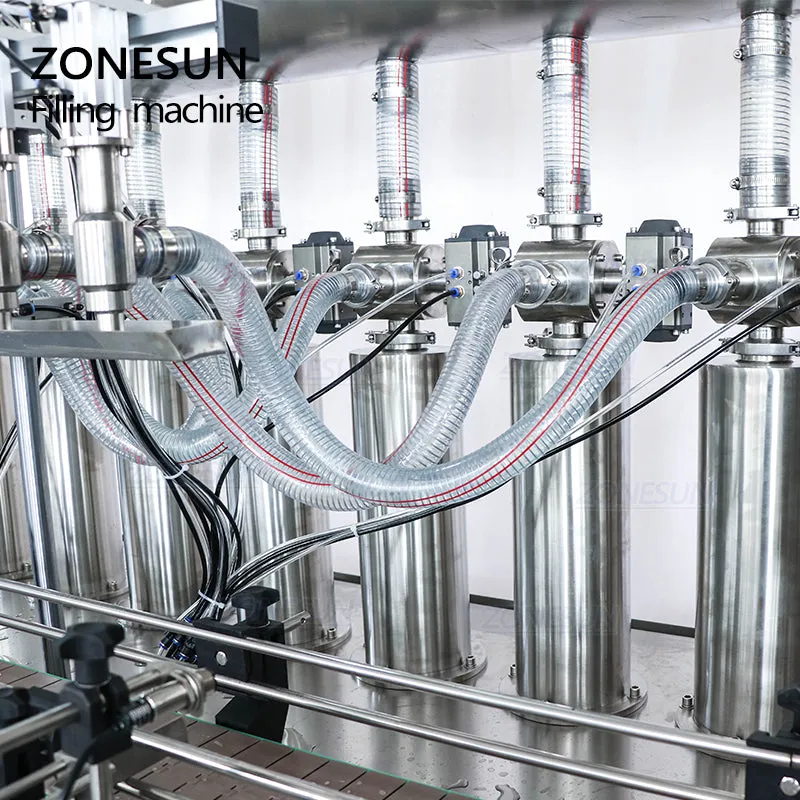 ZONESUN 8 Nozzle Automatic Paste Filling Machine For Honey Sauce Cream