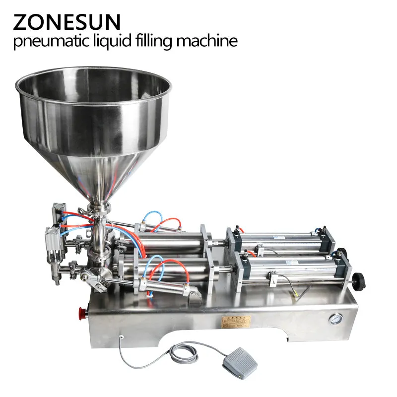 ZONESUN Automatic Liquid Filling Machine Hopper Cream Shampoo Lotion Oil Honey Food Paste