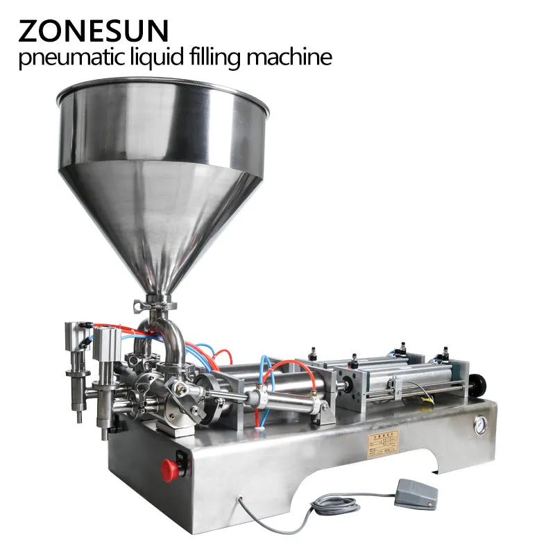 ZONESUN Automatic Liquid Filling Machine Hopper Cream Shampoo Lotion Oil Honey Food Paste