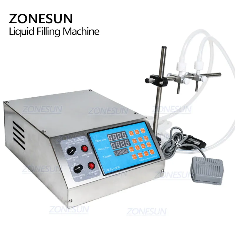 ZONESUN Double Nozzles Liquid Filling Machine For Perfume Water Beverage