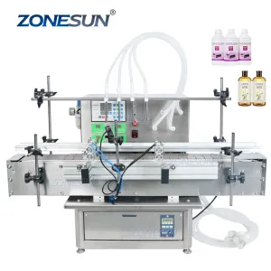 ZONESUN Full Automatic Desktop Liquid Filling Machine With Conveyor For Perfume Wine Water Filler